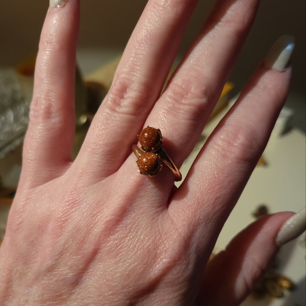 Vintage Clark & Coombs Goldstone Ring